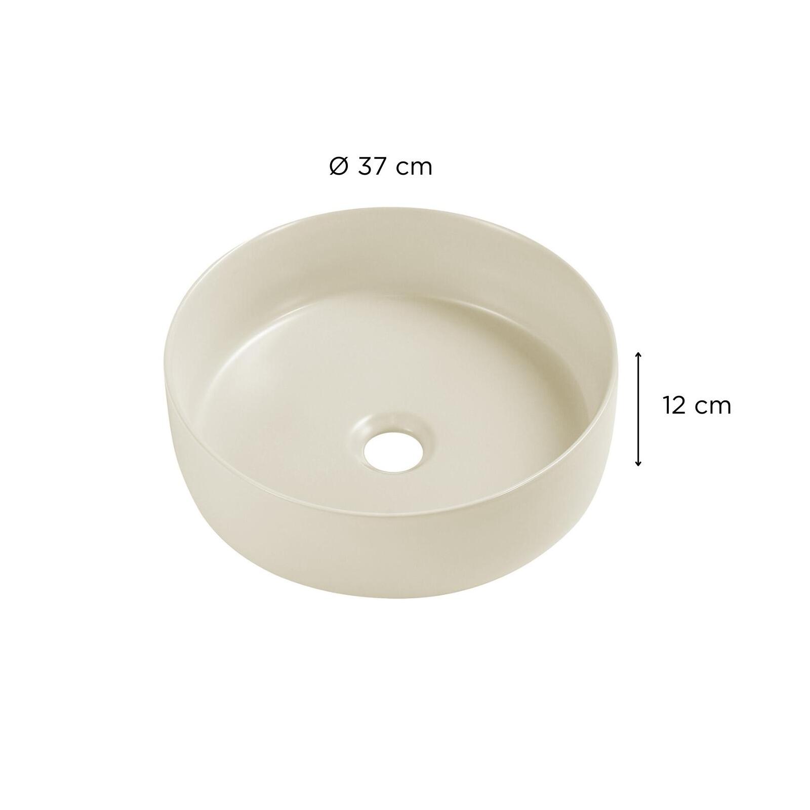 Vasque à poser ronde en céramique 36cm