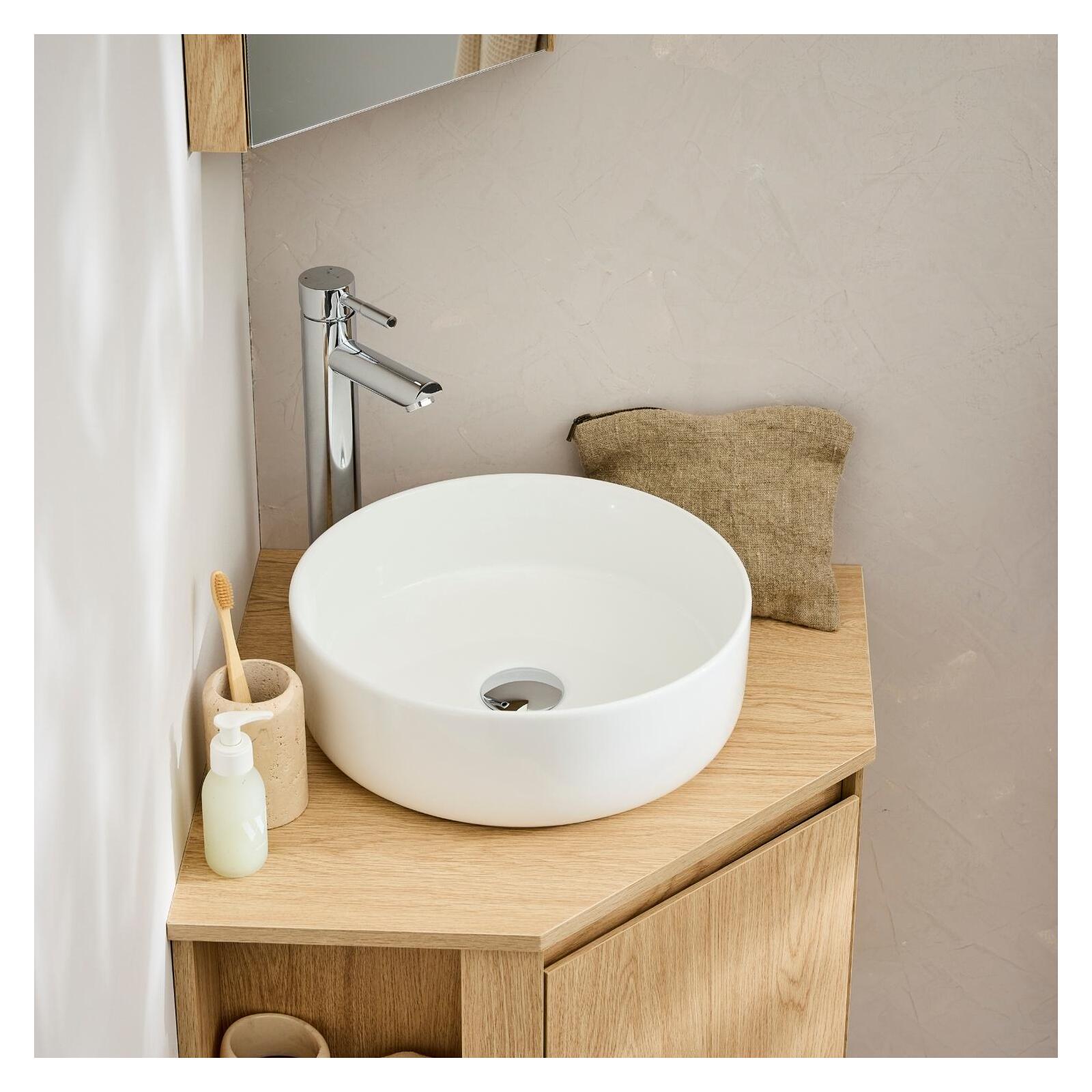 Vasque à poser ronde en céramique 36cm