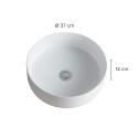 Vasque à poser ronde en céramique 36cm
