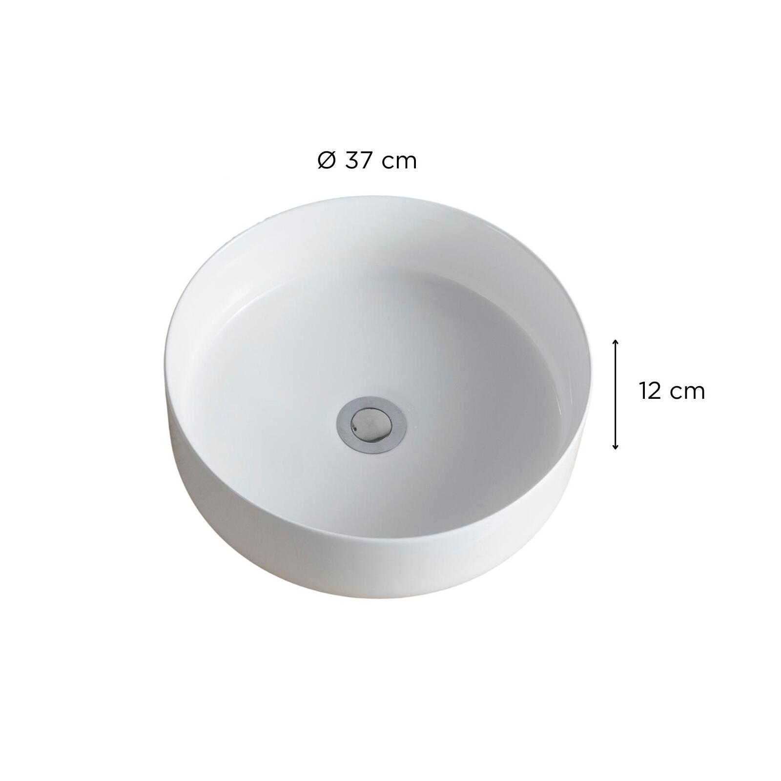 Vasque à poser ronde en céramique 36cm