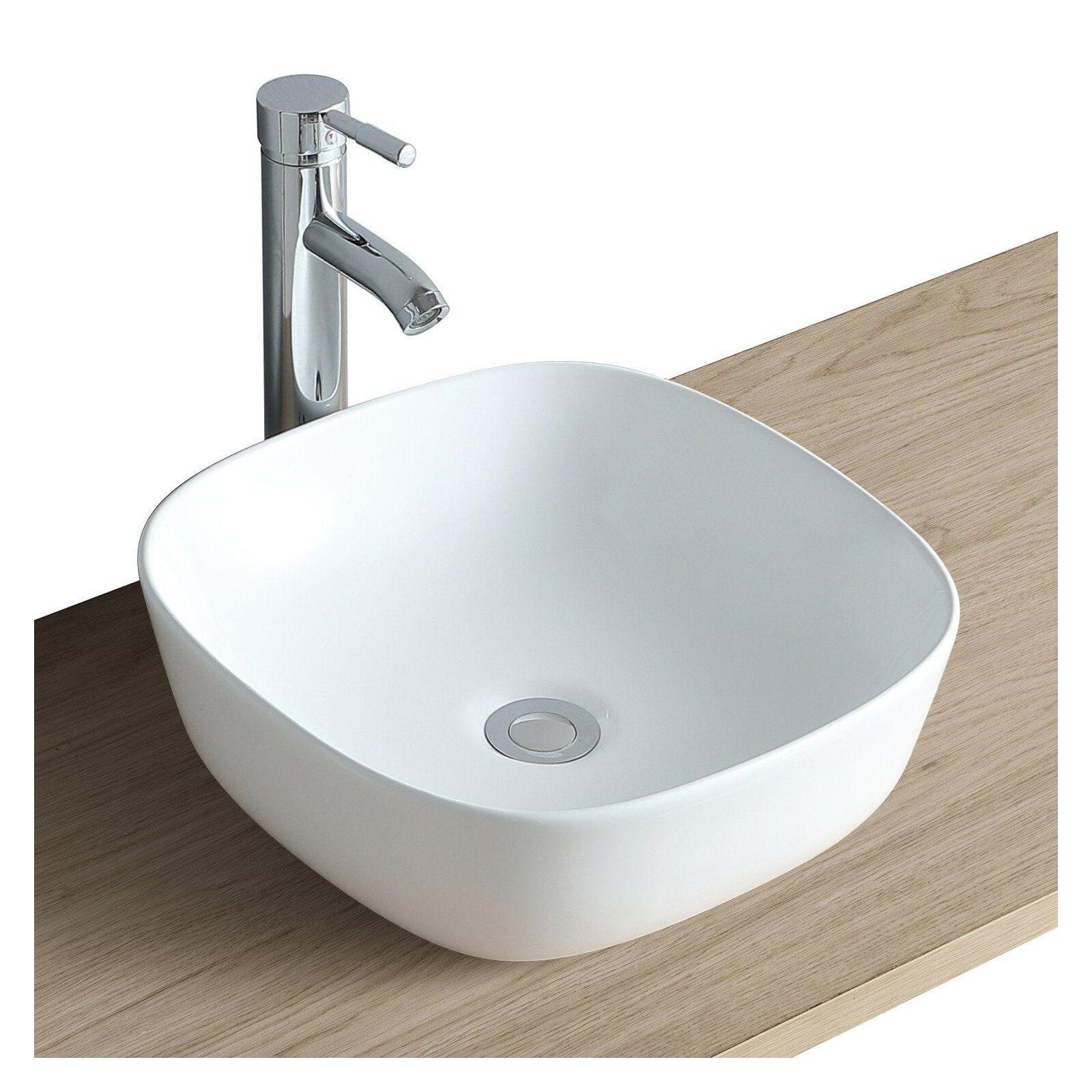 Vasque à poser carrée en céramique 37cm Vasque à poser carrée en céramique 37cm