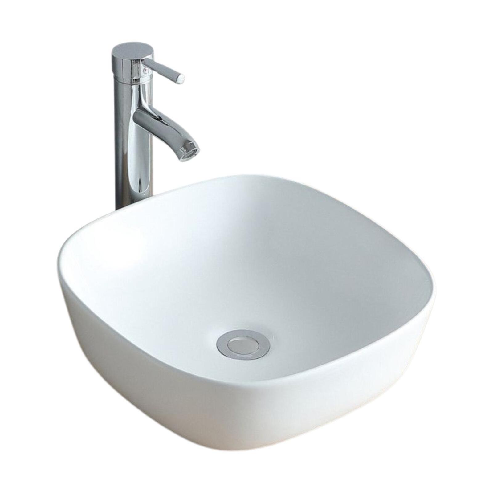 Vasque à poser carrée en céramique 37cm Vasque à poser carrée en céramique 37cm