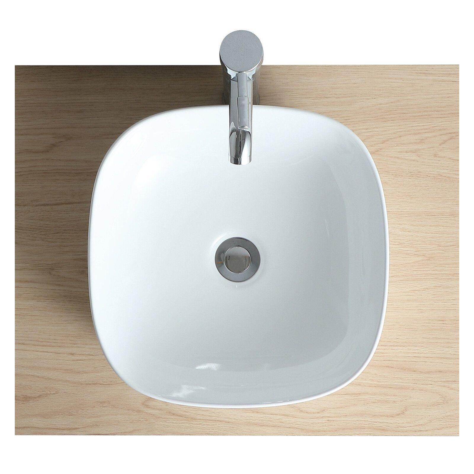 Vasque à poser carrée en céramique 37cm Vasque à poser carrée en céramique 37cm