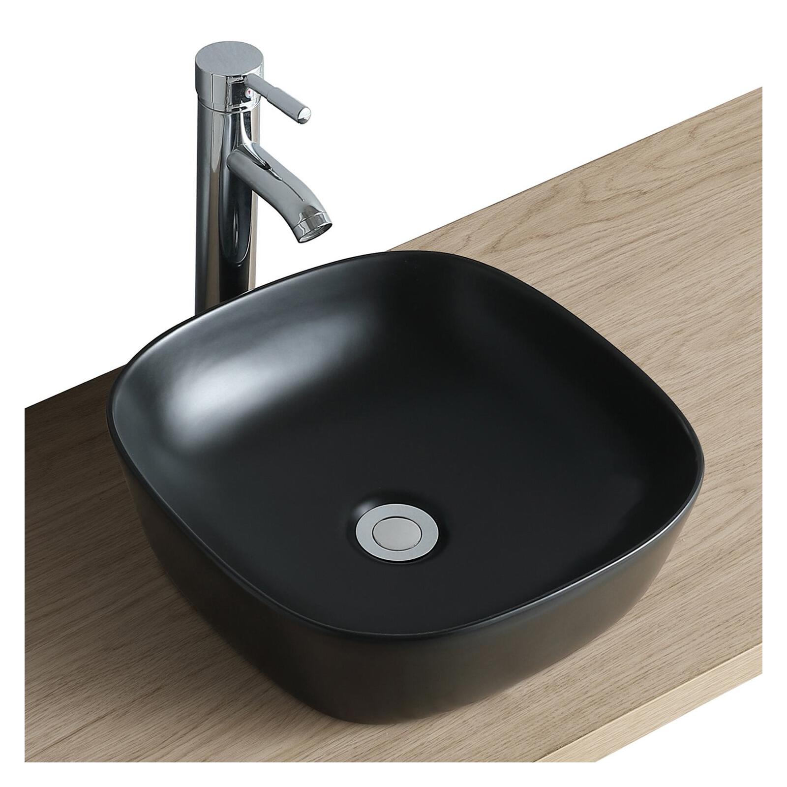 Vasque à poser carrée en céramique 37cm