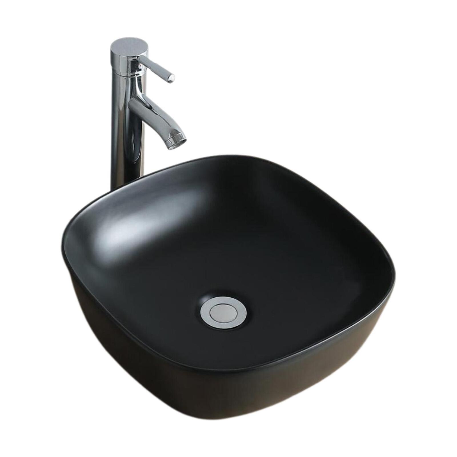 Vasque à poser carrée en céramique 37cm