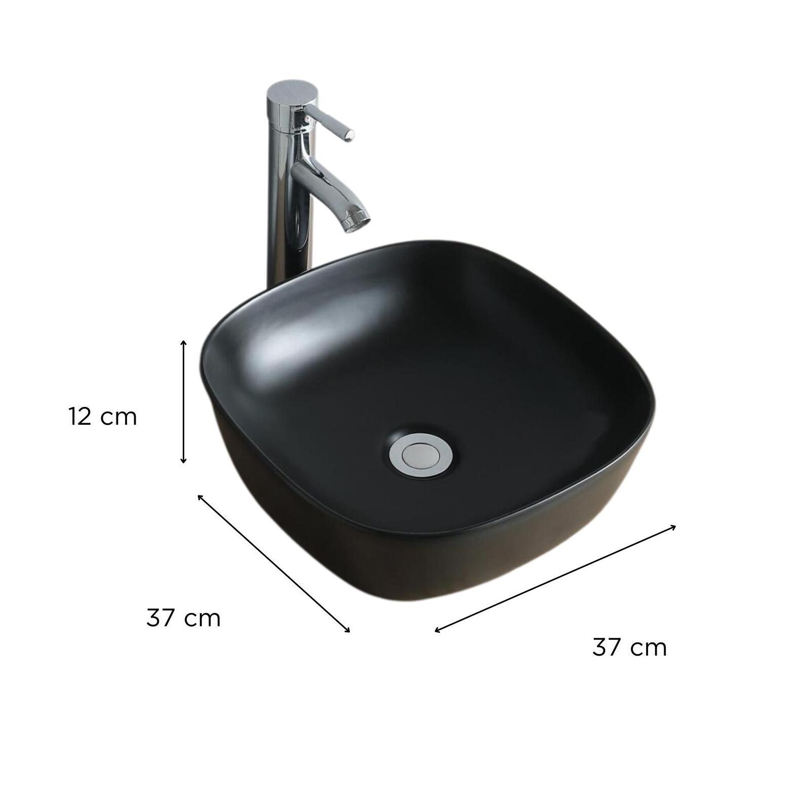 Vasque à poser carrée en céramique 37cm