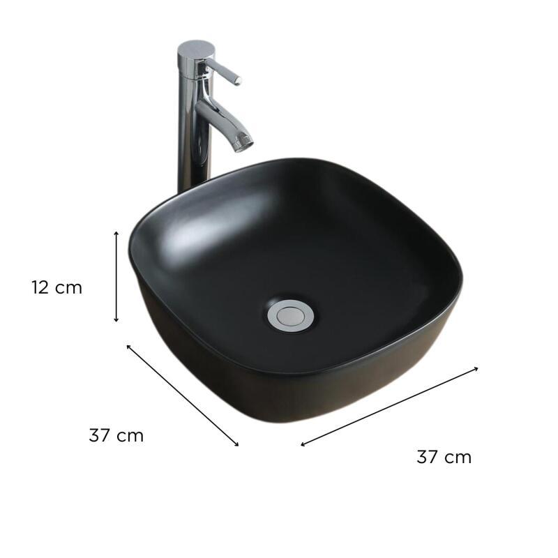 Vasque à poser carrée en céramique 37cm