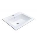 Vasque à encastrer rectangle en céramique blanche 50x43cm