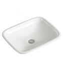 Vasque à encastrer rectangle en céramique blanche 48x37cm