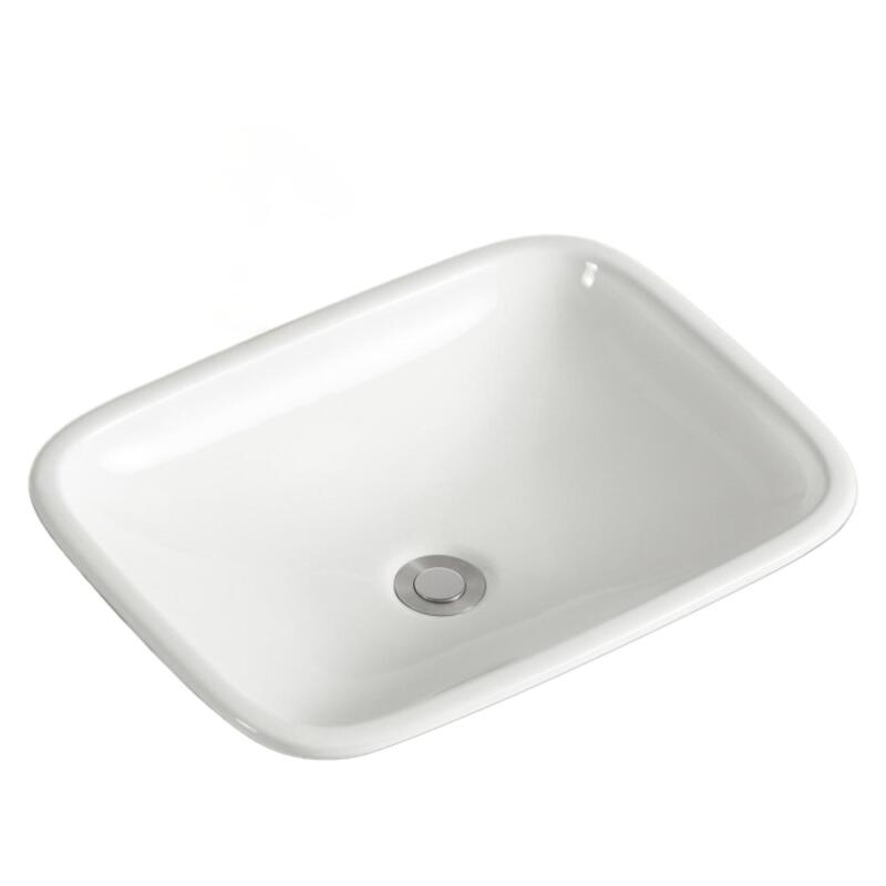 Vasque à encastrer rectangle en céramique blanche 48x37cm