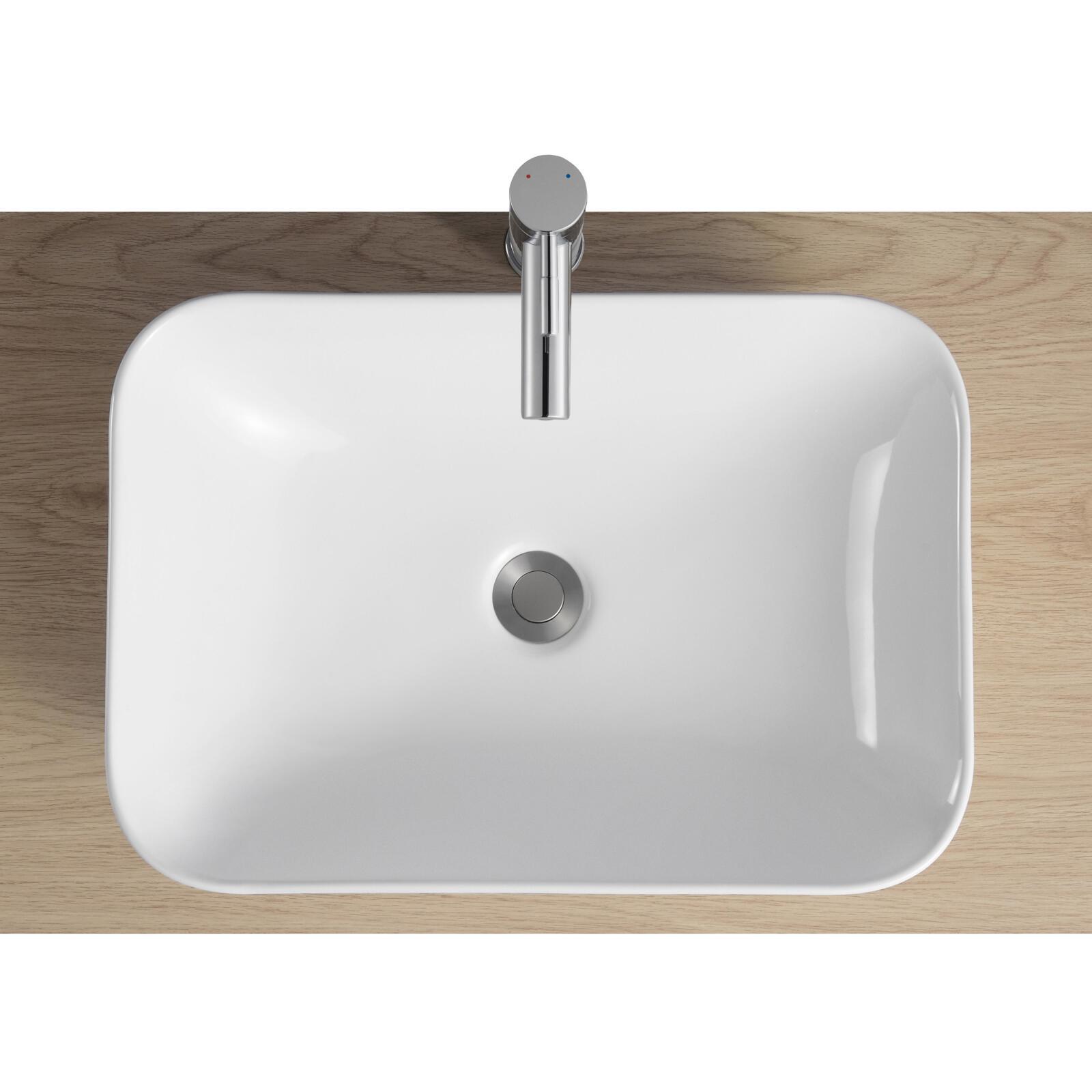 Vasque à encastrer rectangle en céramique blanche 53x37cm