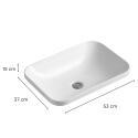 Vasque à encastrer rectangle en céramique blanche 53x37cm