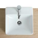 Vasque semi encastrée carrée en céramique blanche 37cm