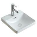 Vasque semi encastrée carrée en céramique blanche 37cm
