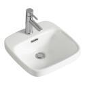Vasque semi encastrée carrée en céramique blanche 37cm