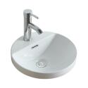 Vasque semi encastrée ronde en céramique blanche 37cm