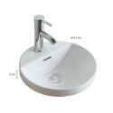 Vasque semi encastrée ronde en céramique blanche 37cm