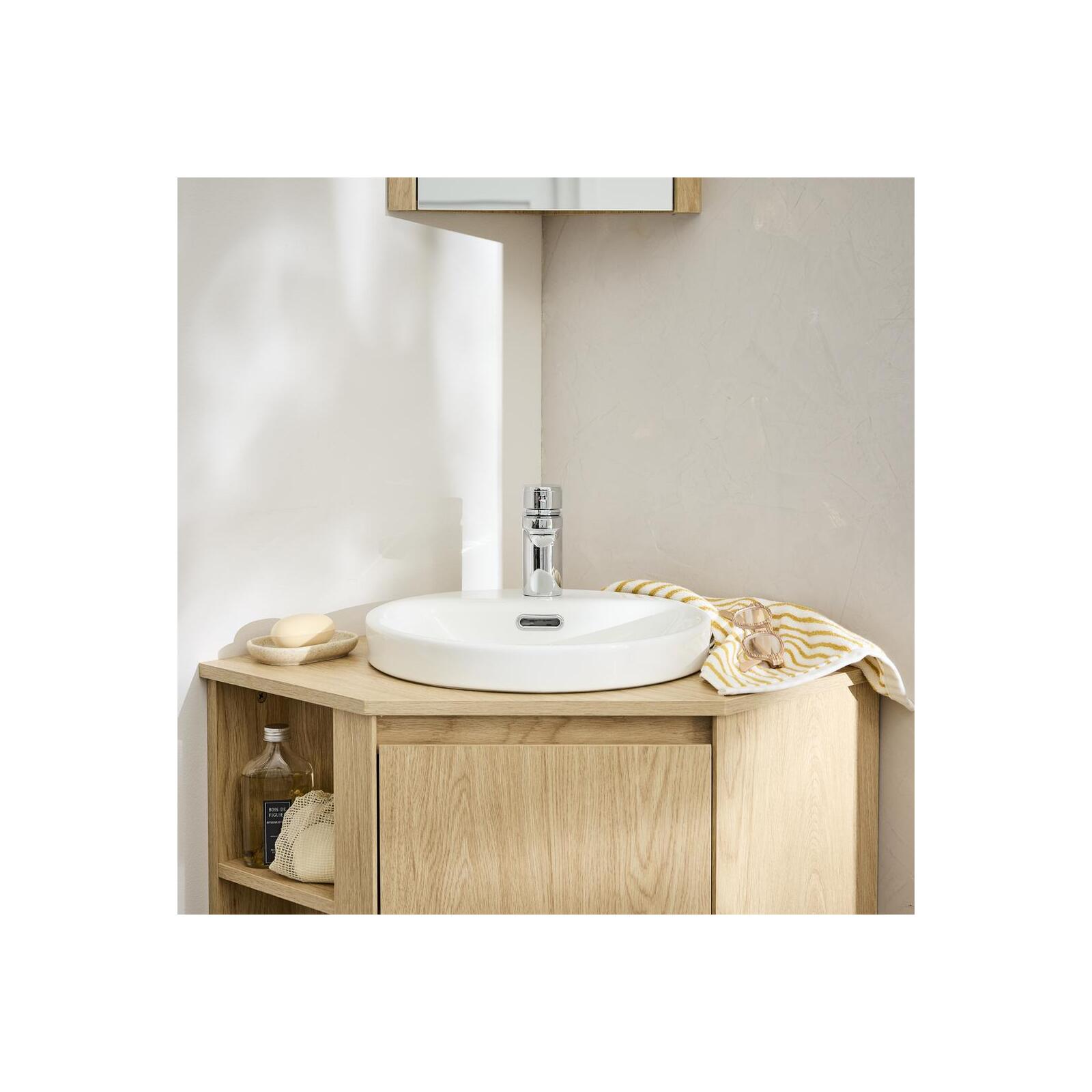 Vasque semi encastrée ronde en céramique blanche 37cm