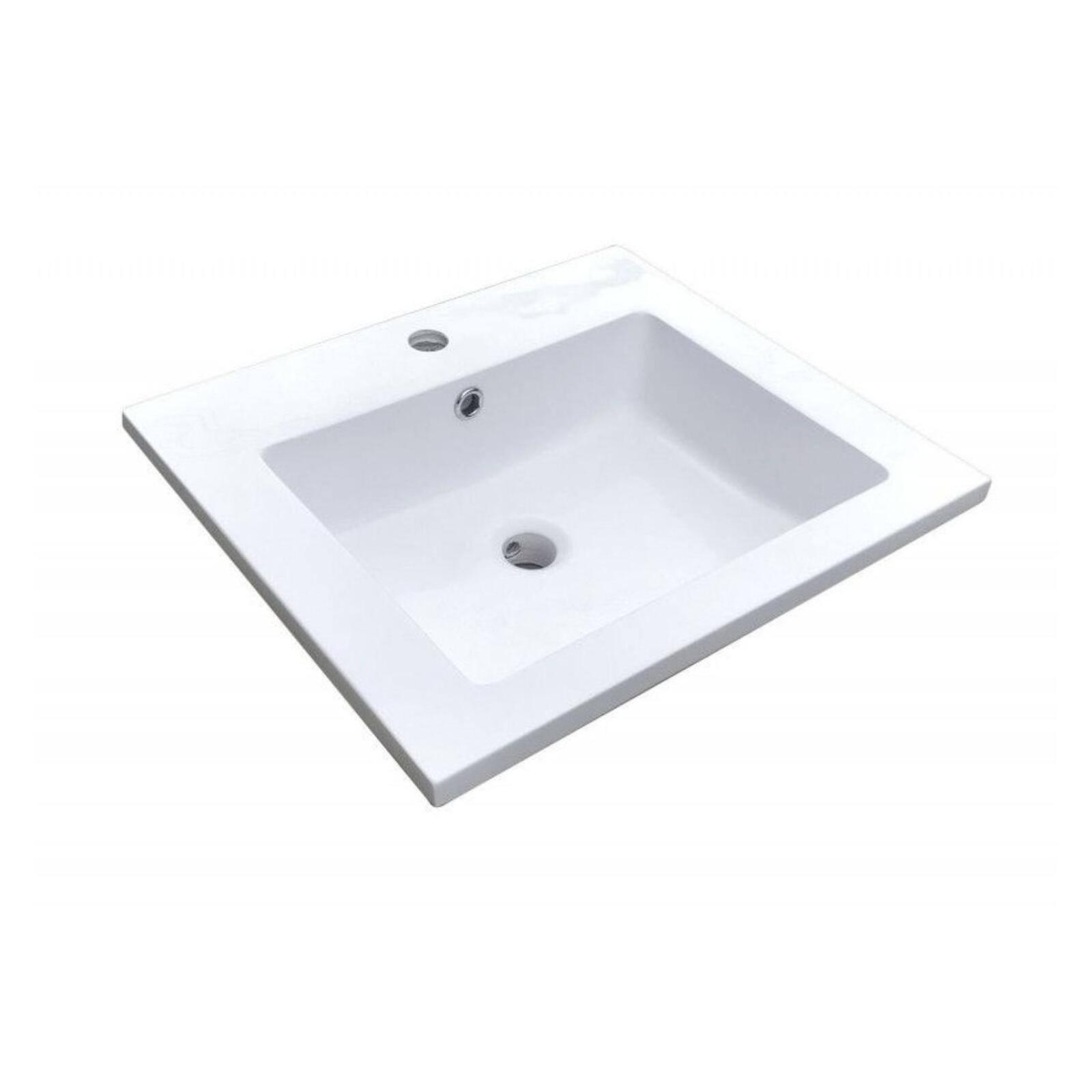 Vasque à encastrer rectangule en résine blanche 50x40cm