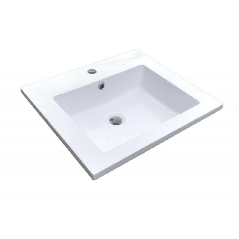 Vasque à encastrer rectangule en résine blanche 50x40cm