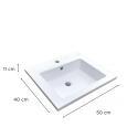 Vasque à encastrer rectangule en résine blanche 50x40cm