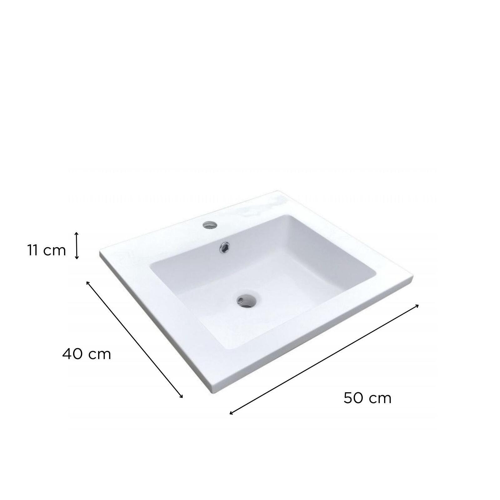 Vasque à encastrer rectangule en résine blanche 50x40cm
