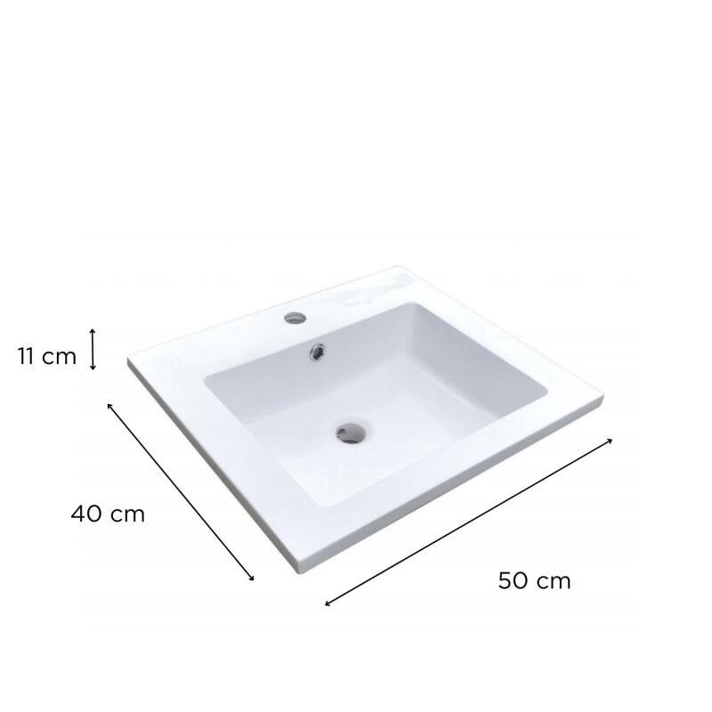 Vasque à encastrer rectangule en résine blanche 50x40cm