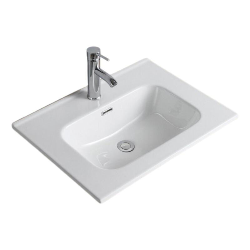 Vasque rectangulaire à encastrer en céramique blanche 61,5 x 46,5 cm ILA