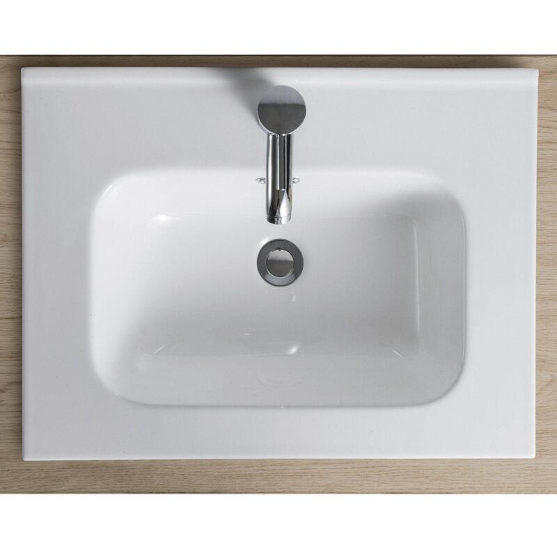 Vasque rectangulaire à encastrer en céramique blanche 61,5 x 46,5 cm ILA