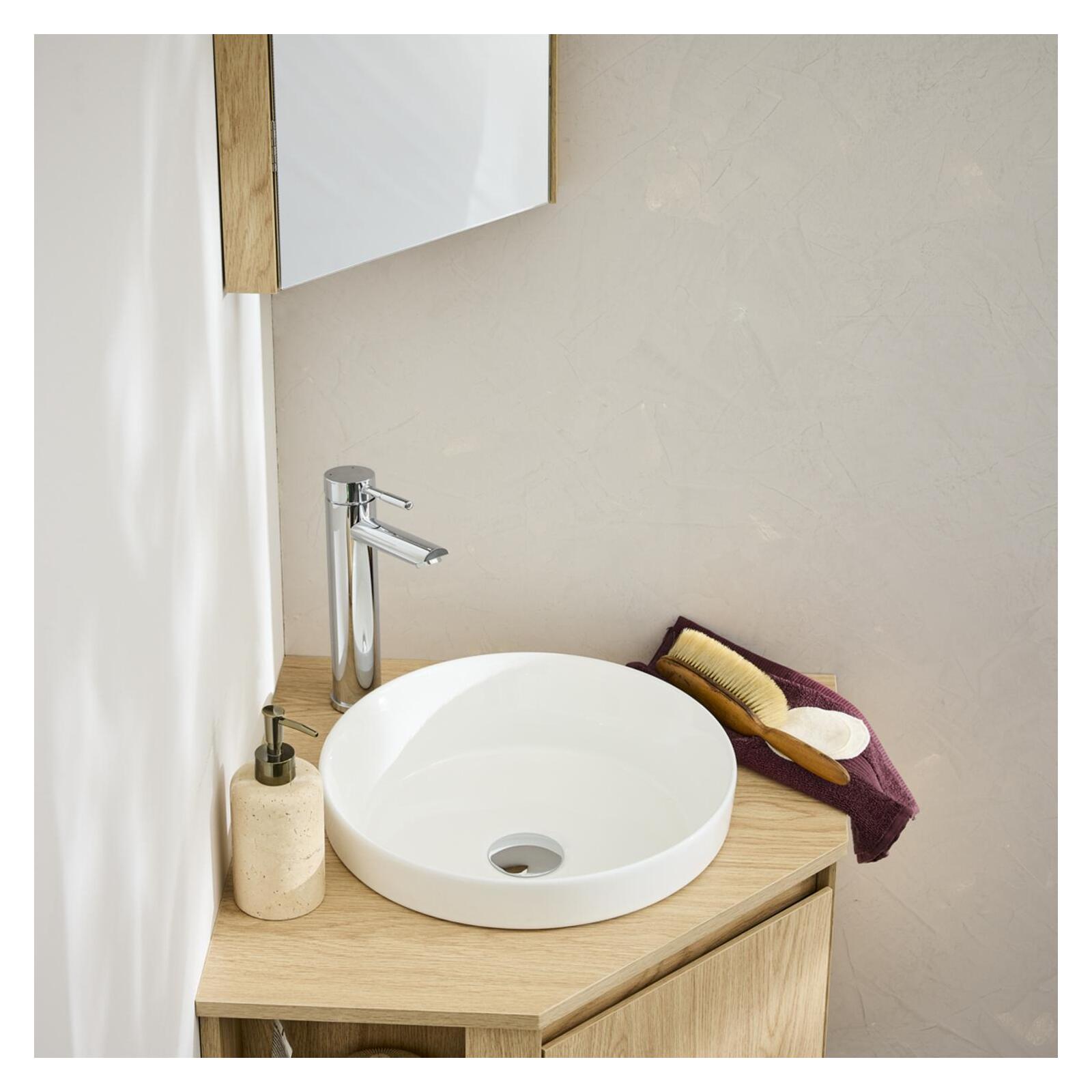 Vasque à encastrer ronde en céramique blanche 36cm Vasque à encastrer ronde en céramique blanche 36cm
