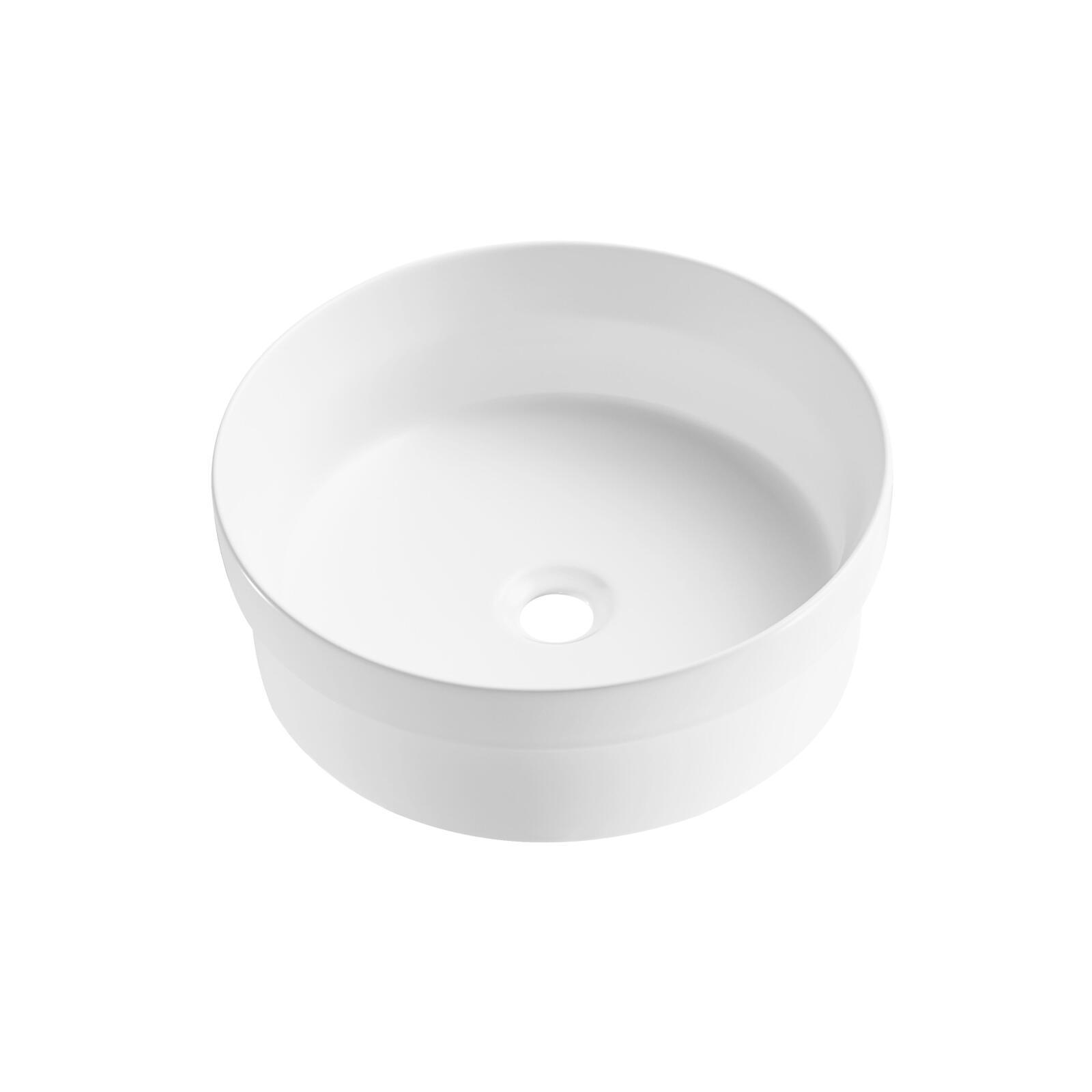 Vasque à encastrer ronde en céramique blanche 36cm Vasque à encastrer ronde en céramique blanche 36cm