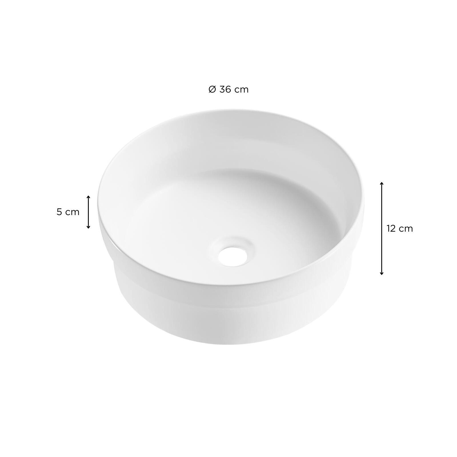 Vasque à encastrer ronde en céramique blanche 36cm Vasque à encastrer ronde en céramique blanche 36cm
