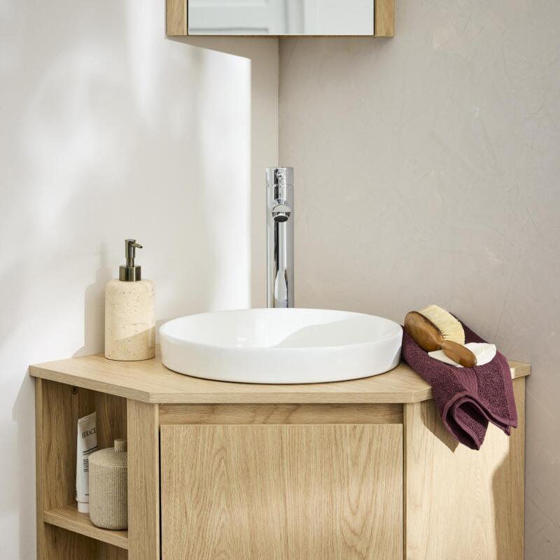 Vasque à encastrer ronde en céramique blanche 36cm