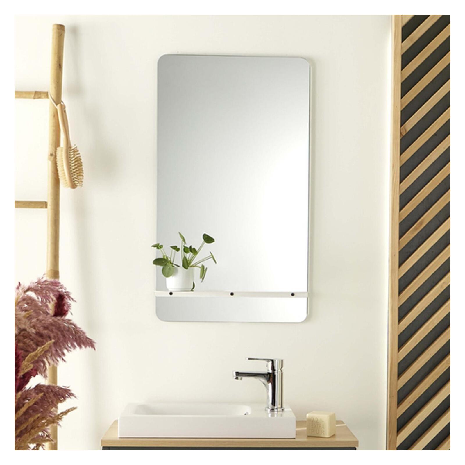 Miroir rectangulaire avec tablette noire 40 x 70 cm SIMONA