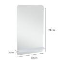 Miroir rectangulaire avec tablette noire 40 x 70 cm SIMONA