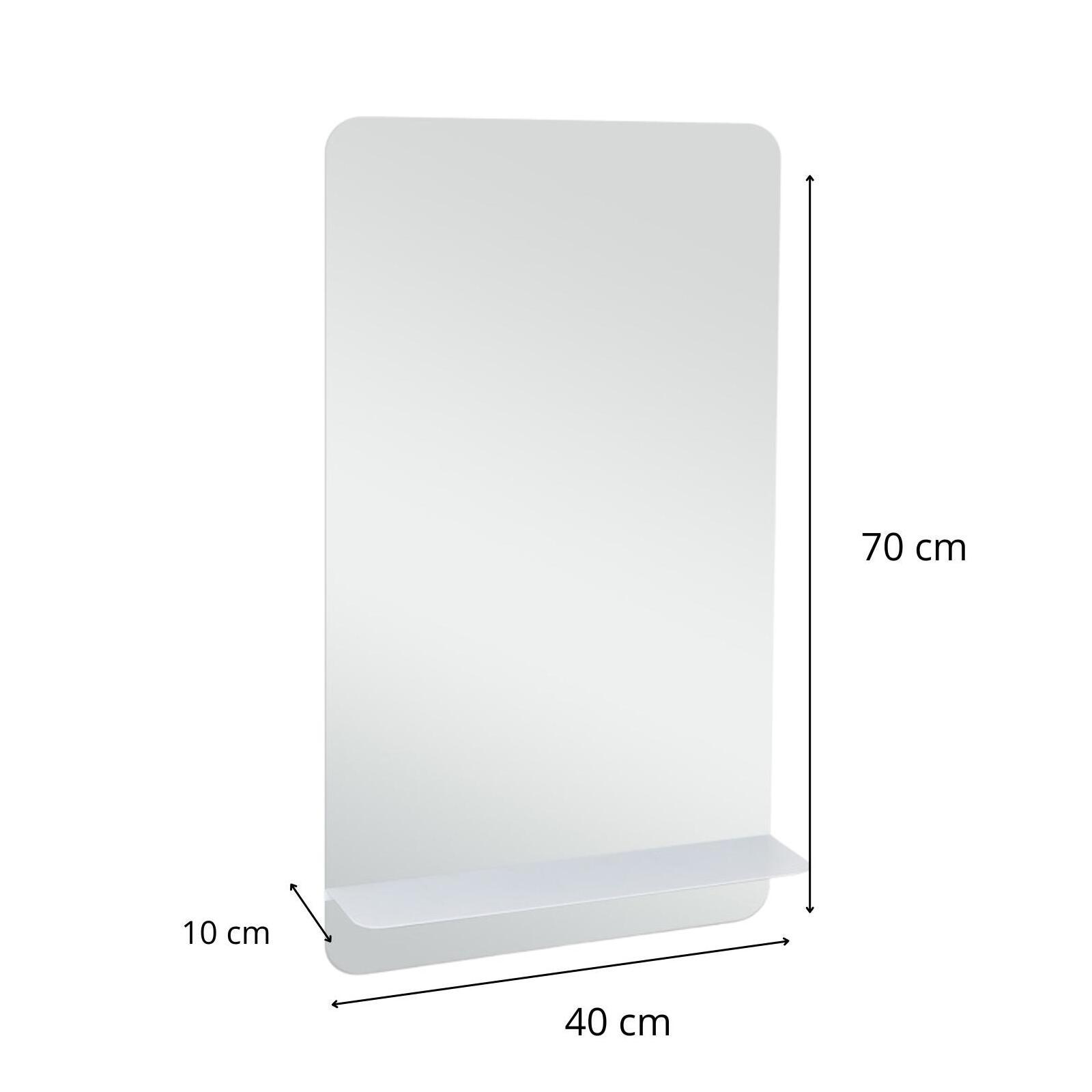 Miroir rectangulaire avec tablette noire 40 x 70 cm SIMONA