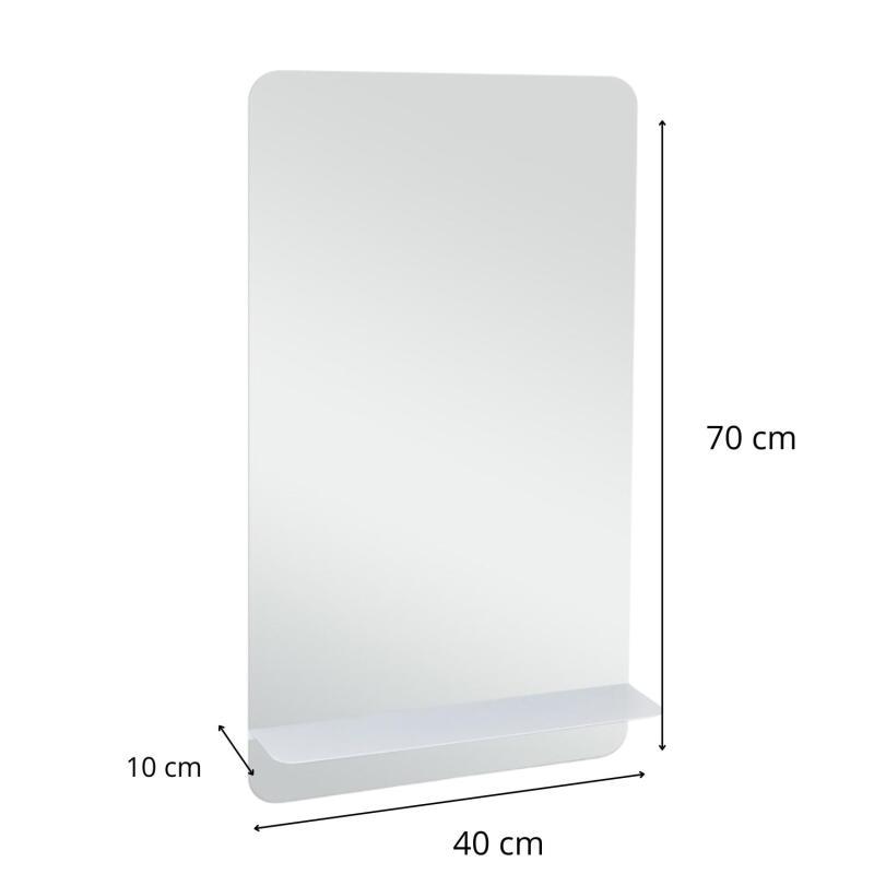Miroir rectangulaire avec tablette noire 40 x 70 cm SIMONA