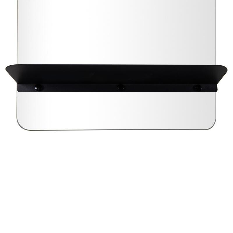 Miroir rectangulaire avec tablette noire 40 x 70 cm SIMONA