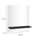 Miroir rectangulaire avec tablette blanche 60 x 70 cm SORRENTO