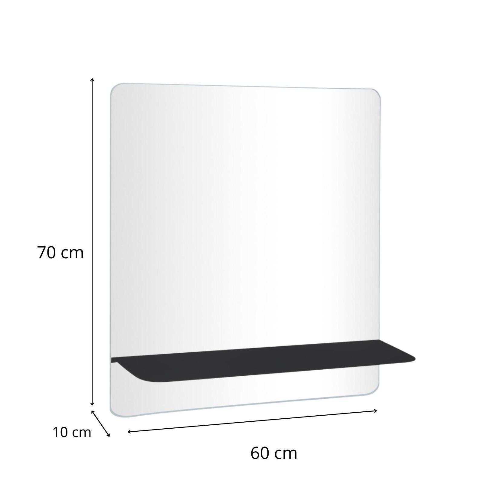Miroir rectangulaire avec tablette blanche 60 x 70 cm SORRENTO