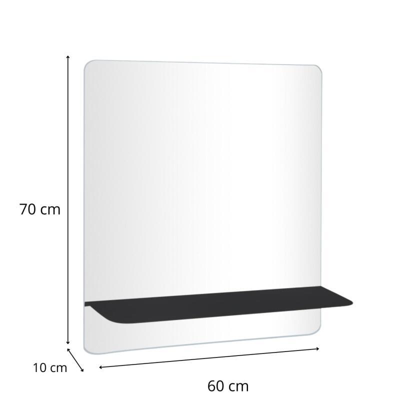 Miroir rectangulaire avec tablette blanche 60 x 70 cm SORRENTO