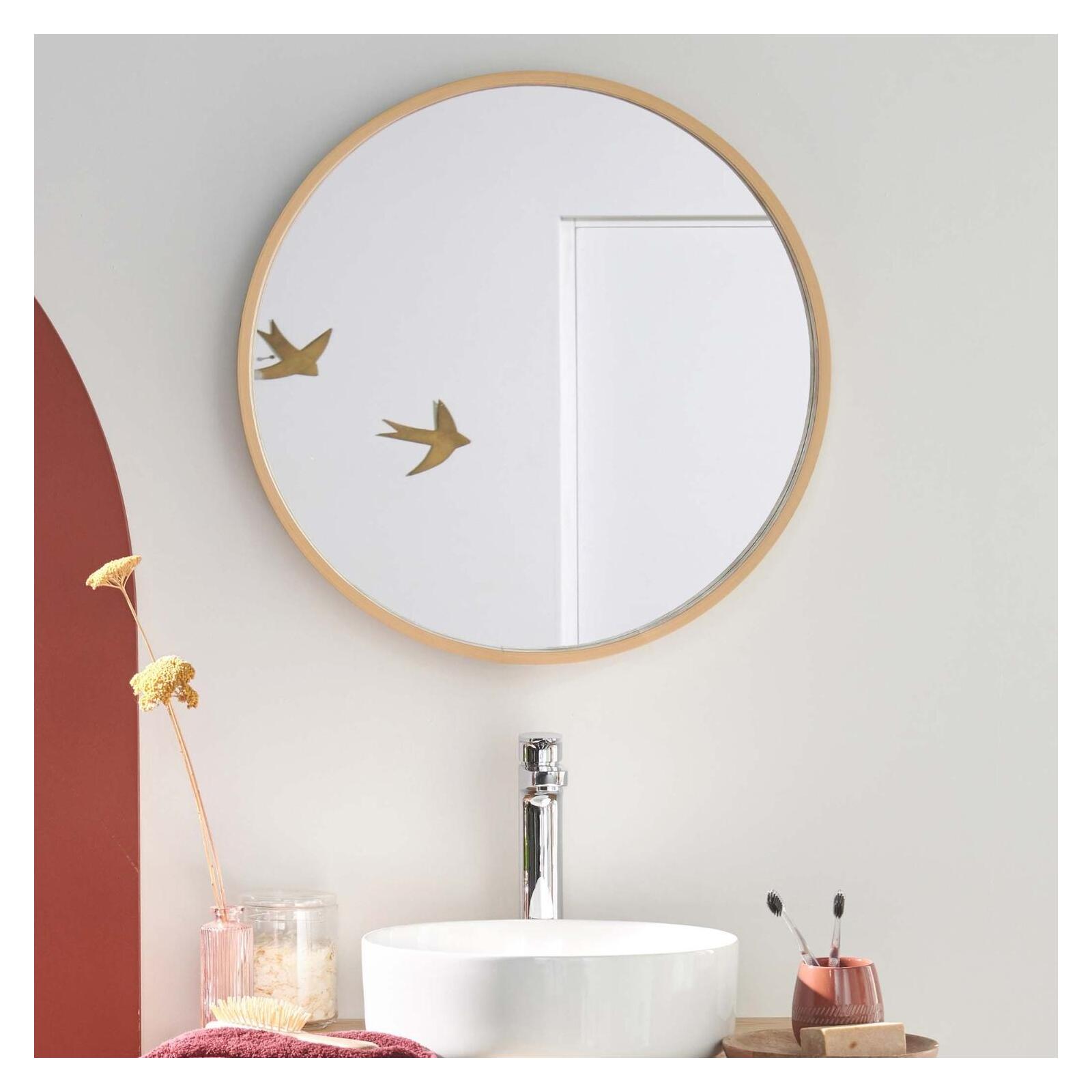 Miroir rond en chêne 60 cm VALI