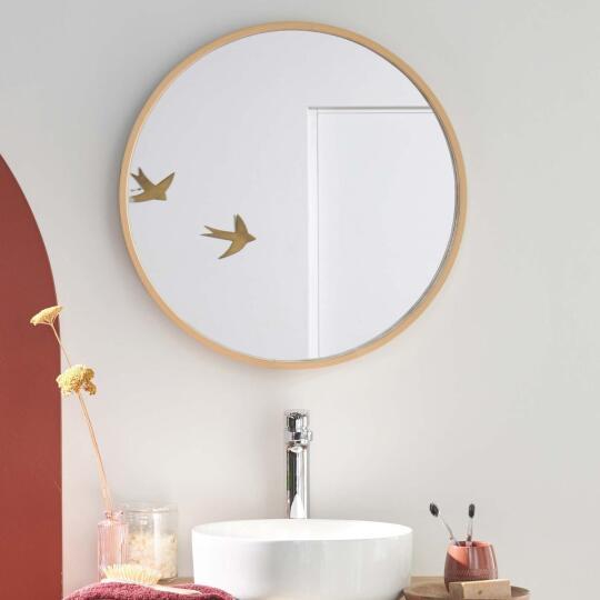 Miroir rond en chêne 60 cm VALI