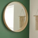Miroir rond en chêne 60 cm VALI