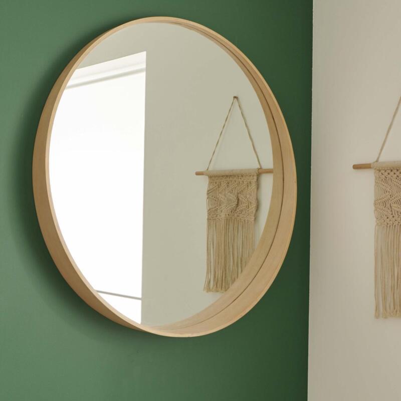 Miroir rond en chêne 60 cm VALI