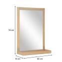 Miroir rectangulaire avec tablette en bois 60 x 70cm ENIO