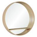 Miroir rond en chêne avec étagère 60 cm OBLO