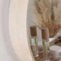 Miroir rond en chêne avec étagère 60 cm OBLO