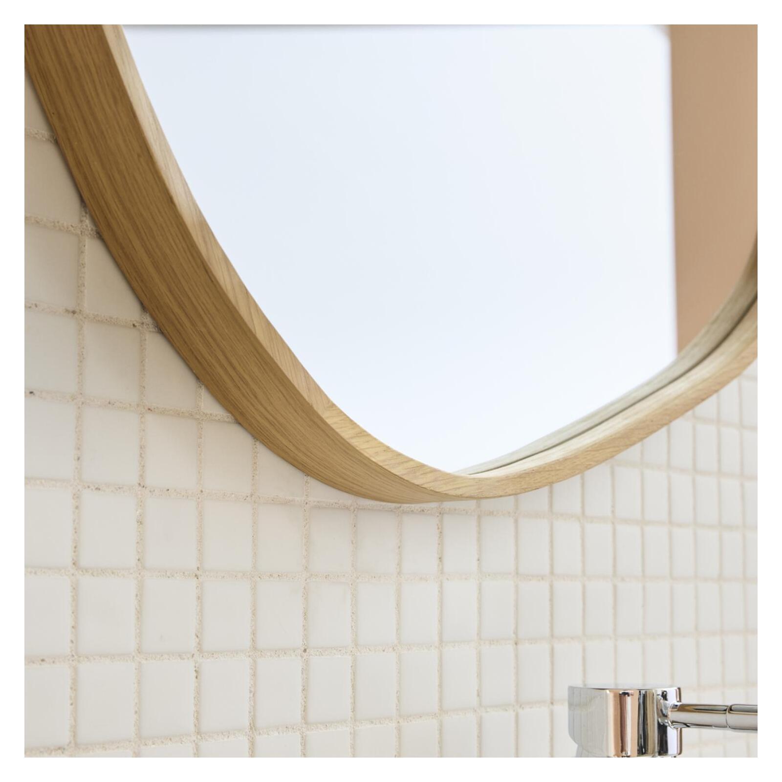 Miroir galet chêne 60x60 cm LEONIE Miroir galet chêne 60x60 cm LEONIE