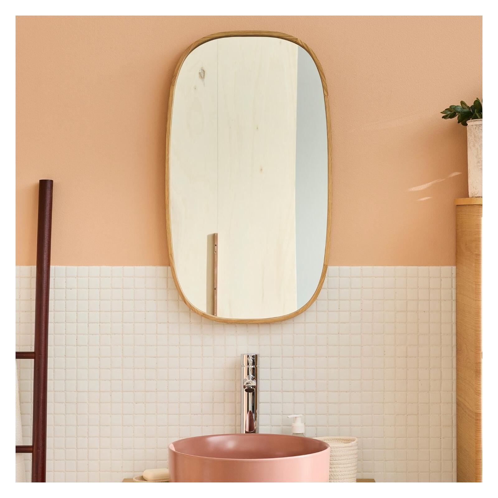 Miroir ovale chêne 40x70 cm MELOE Miroir ovale chêne 40x70 cm MELOE